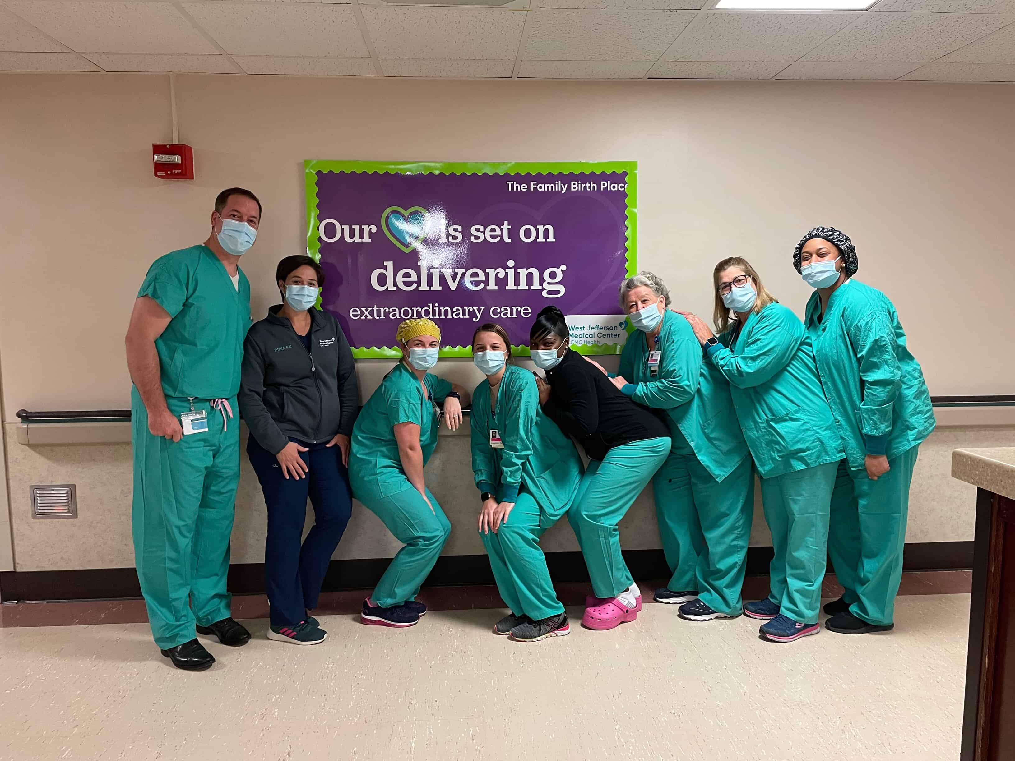 Labor and Delivery team at West Jefferson Medical Center